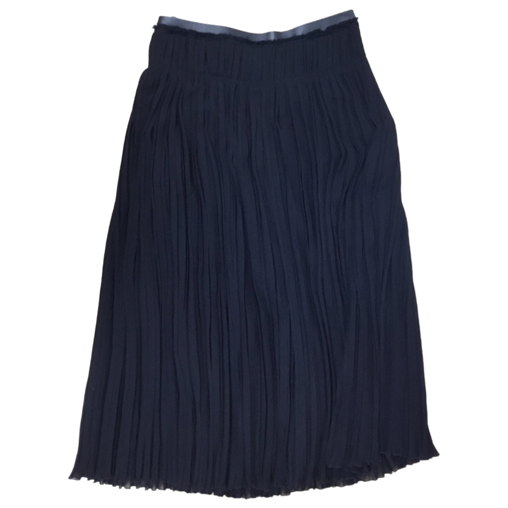 CHLOE Long Pleated Skirt Womens Size 38 Black 100% Virgin Wool Party Formal