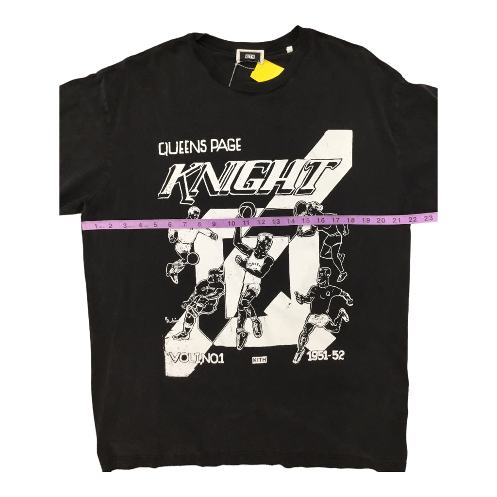 KITH X RUSSELL Queens Page Knights Men Sz L Black T-Shirt Deadstock Rare Hype