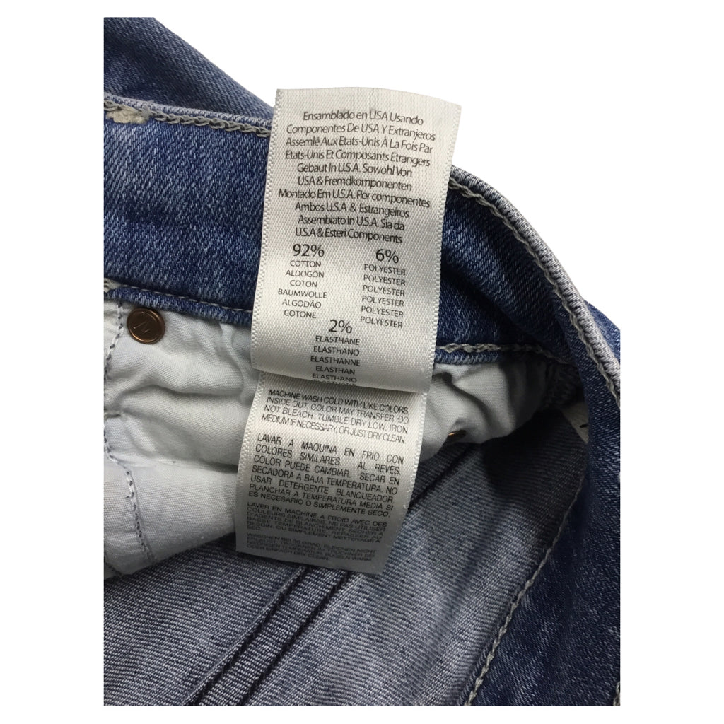 MOTHER Meduim Wash Denim Women Blue Jeans Skinny Distressed Button 25