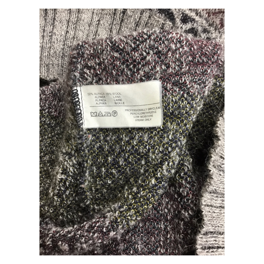 MISSONI Mens Wool Blend Alpaca Sweater Made In Italy Size 52 Gray Grey Black VTG