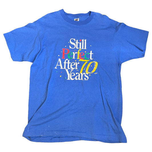 VINTAGE XL Blue T-shirt Tee Short Sleeve 90's 00's y2k single stitch made in usa