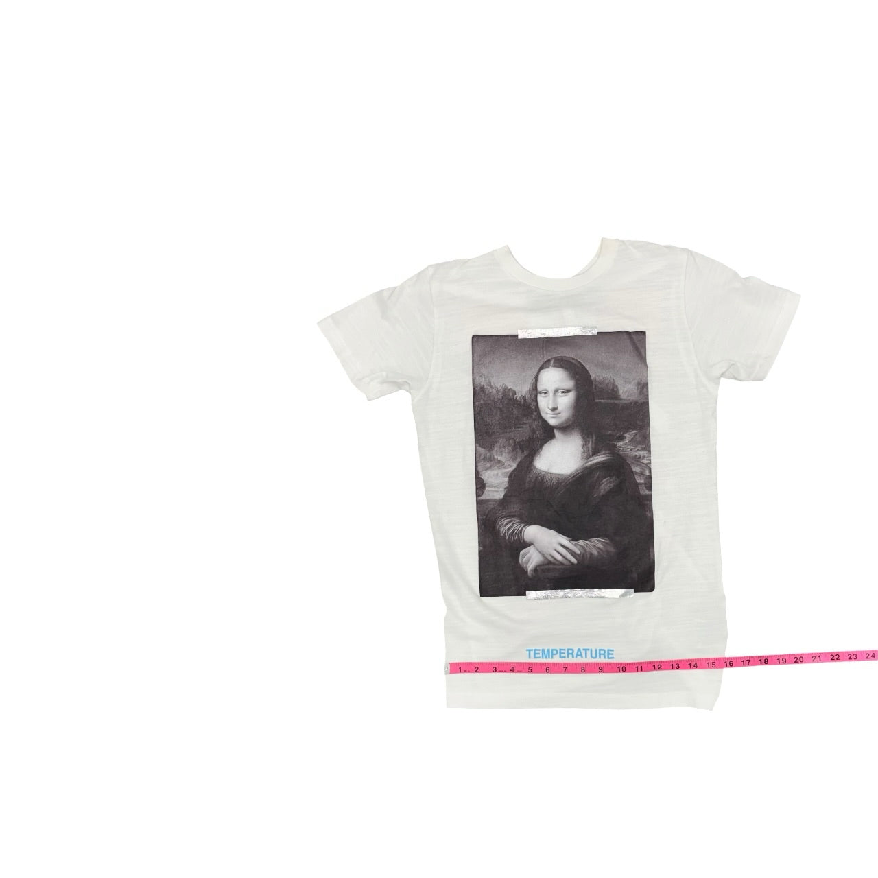 NWT SS18 Off-White Mona Lisa Temperature Graphic White Shirt Sz XXS