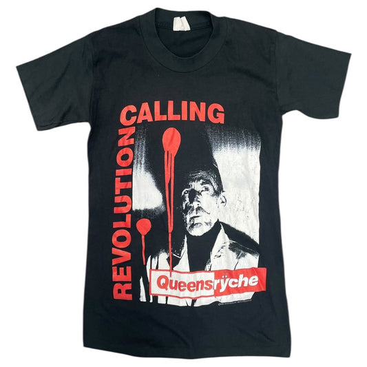 VINTAGE Handtex Made In USA 1988 Queensryche Black Graphic Shirt Men Sz S