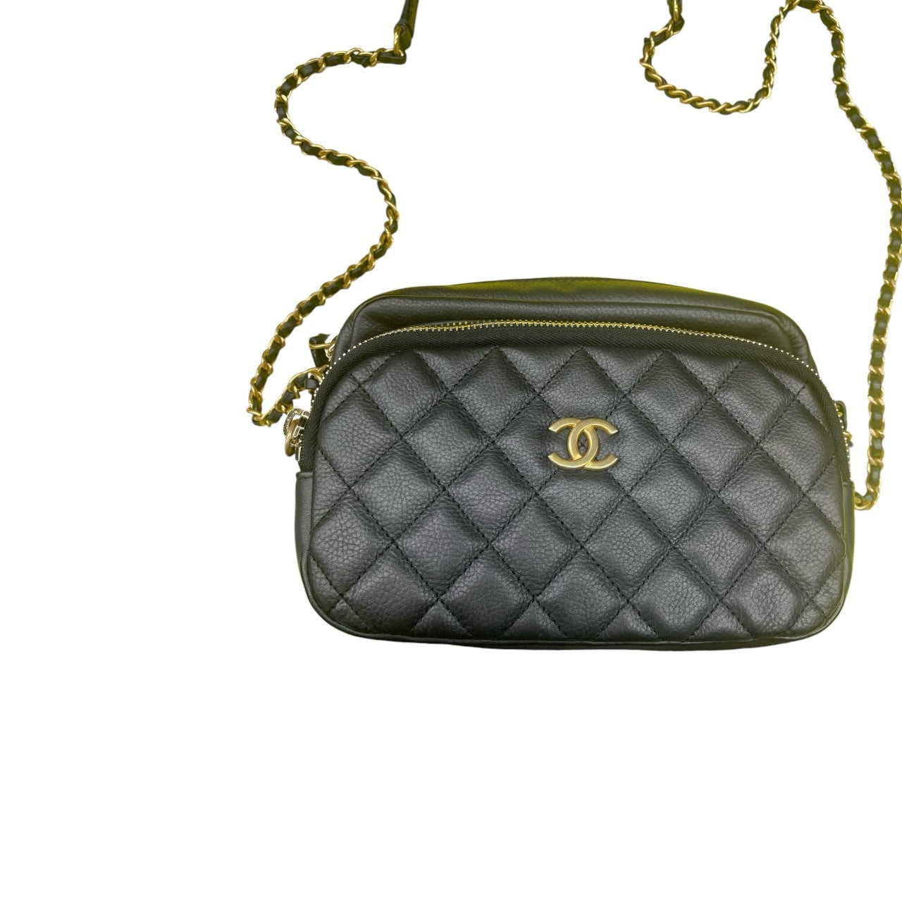 Chanel Black Camera Casee Quilted Leather Calfskin Women Crossbody Handbag