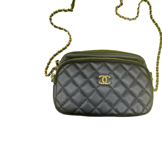 Chanel Black Camera Casee Quilted Leather Calfskin Women Crossbody Handbag