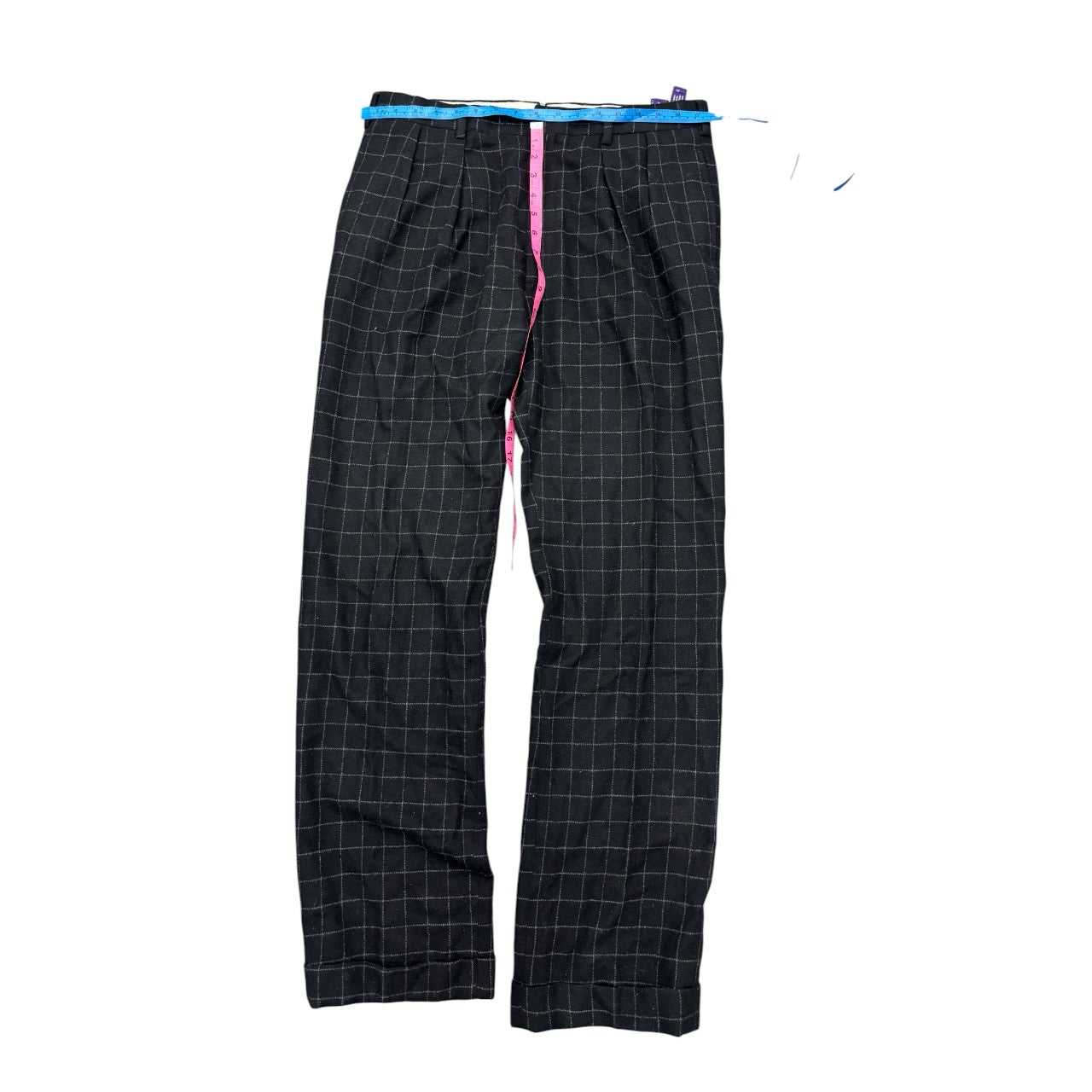 Purpe Label Black Checker 100%  Cashmere Men Pants Sz 34