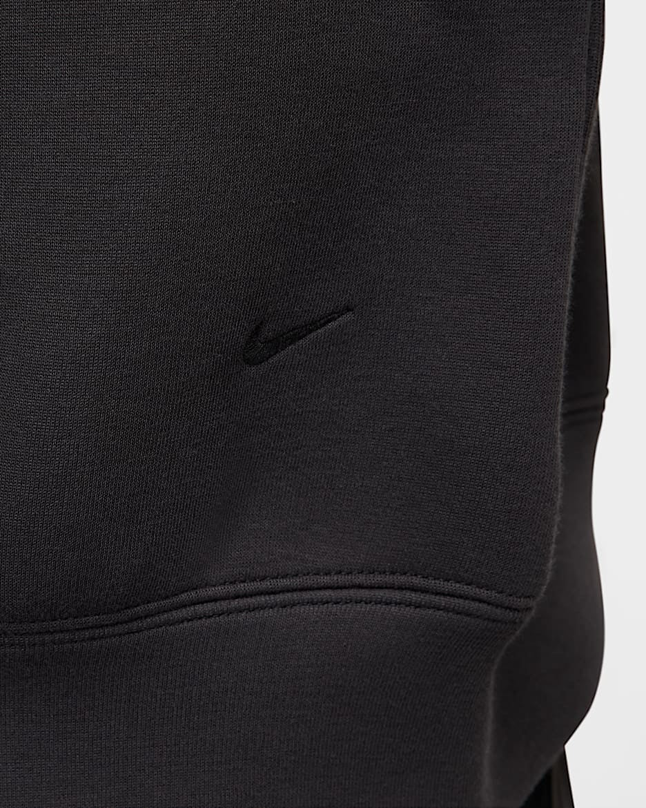 NWT Nike Tech Mens Gray Fleece Oversized Boxy Hoodie Mns M Anthracite/Black