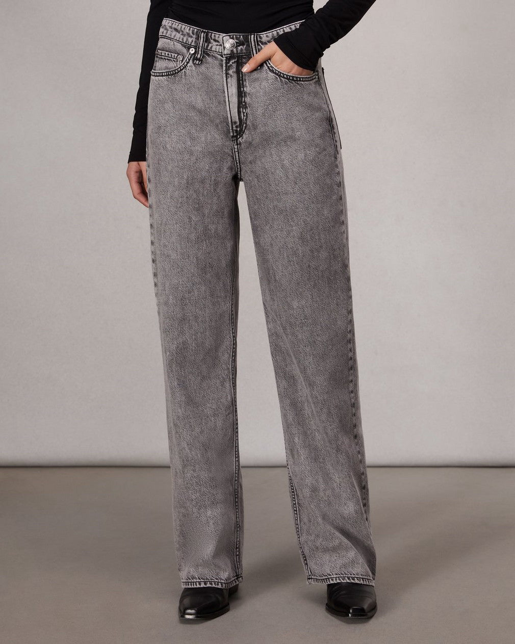 NWT Rag & Bone Featherweight Wide-Leg Logan Slate Gray Wmns Jean Sz 26