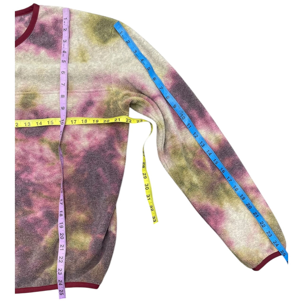 Kapital Peace Fleece Multicolor Purple Green Tie Dye Pullover Sweater Men Sz 3