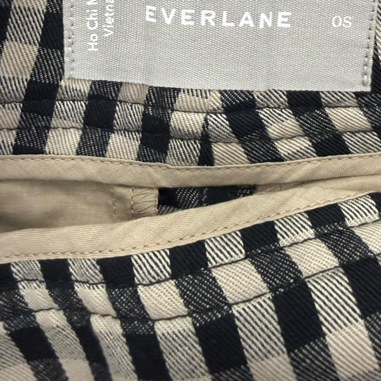 NWT Everlane High Rise Wide Leg Black Tan Striped Pants One Size OS