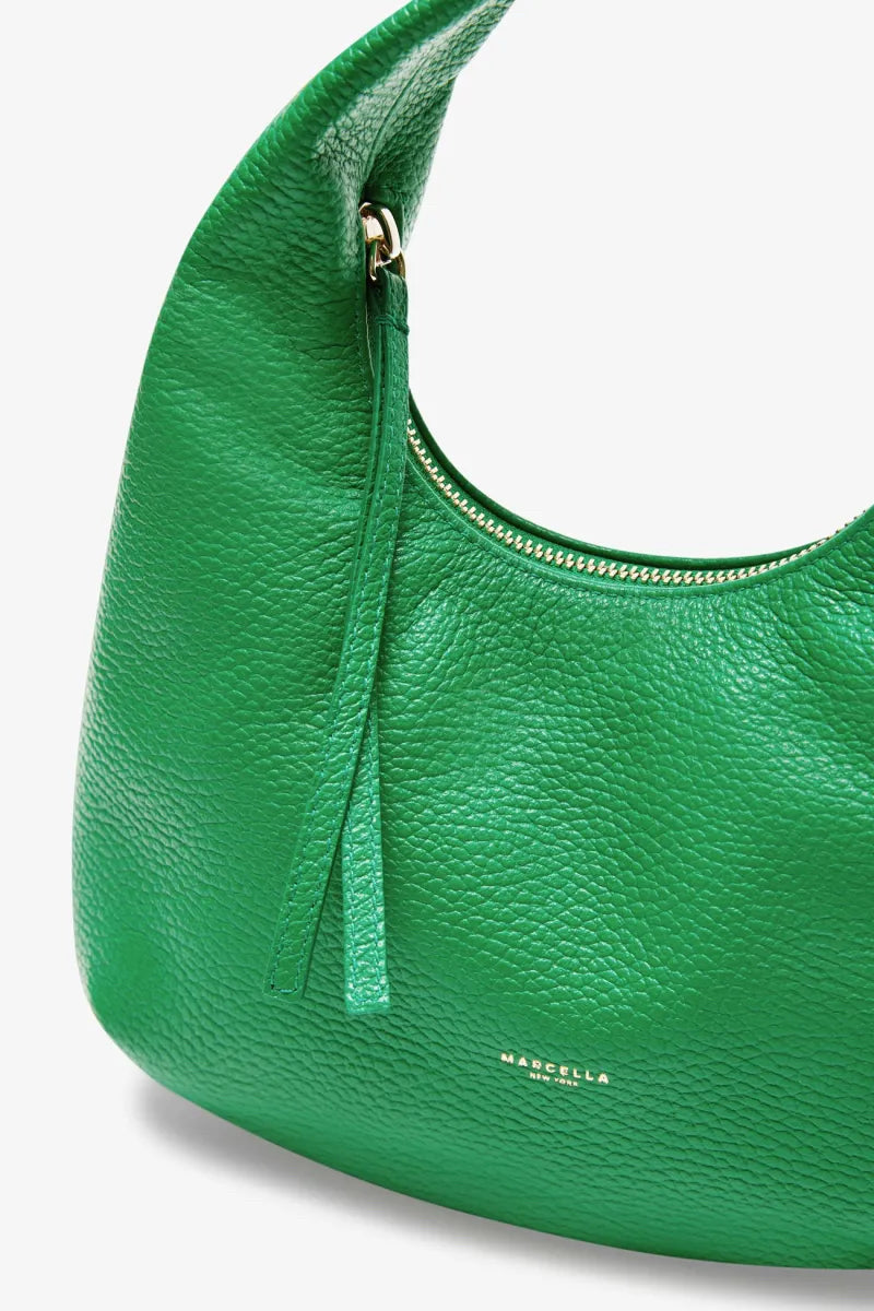 NWT Marcella NYC Grass Green Dylan Top Handle Purse Soft Italian Pebble Leather