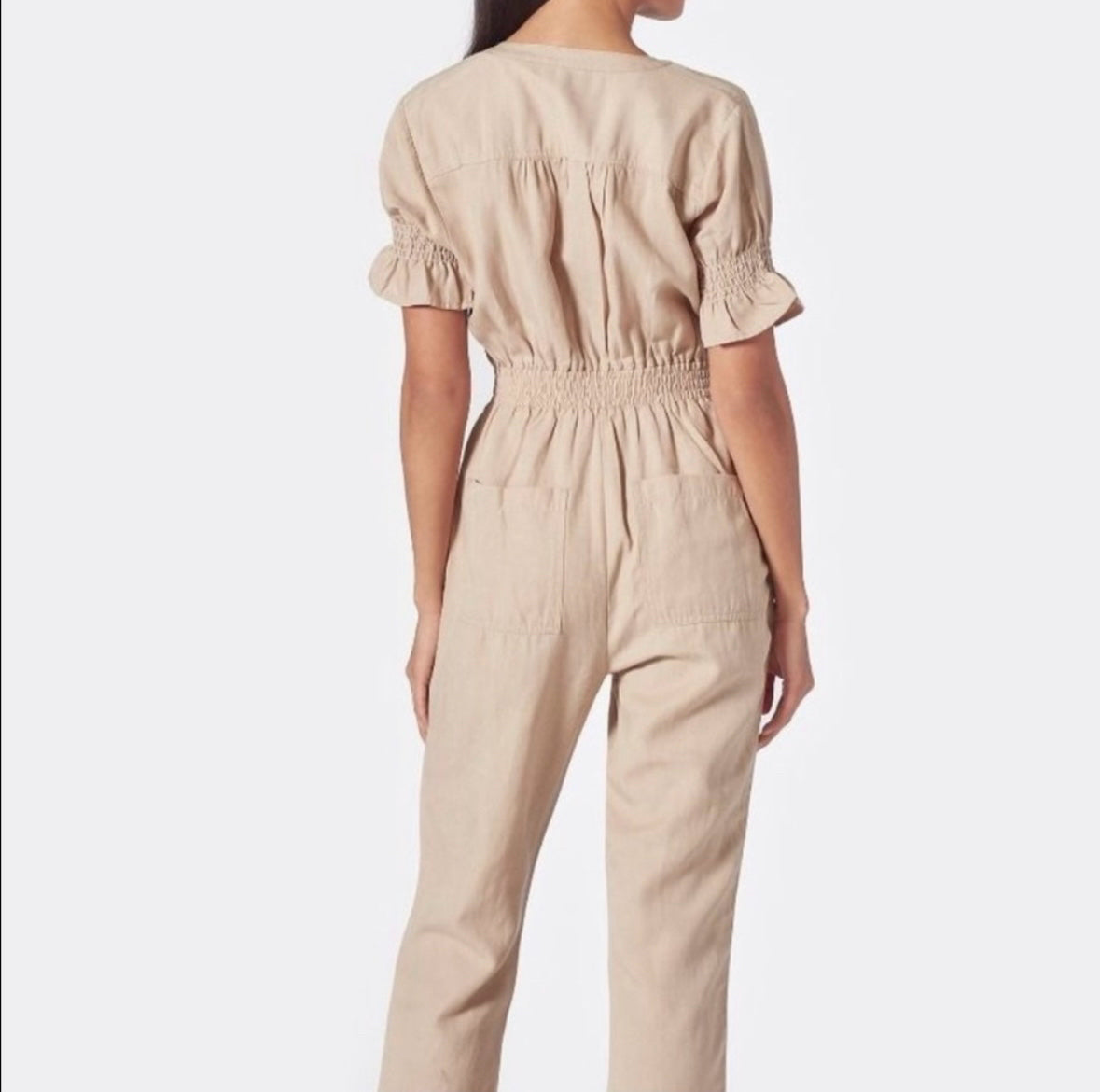 NWT Joie Fritzie Macadamia Jumpsuit Wms Sz M Tan