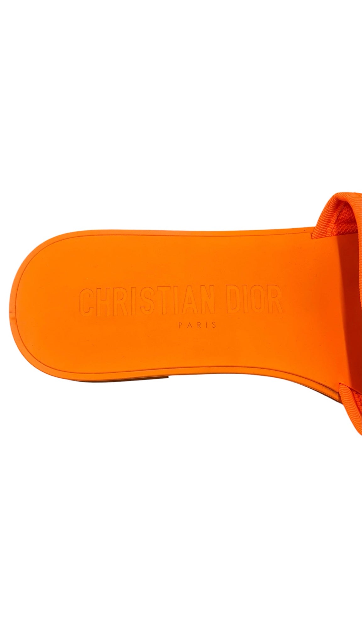 Christian Dior Orange Fluo Revolution Velcro Women Slides Sz 8