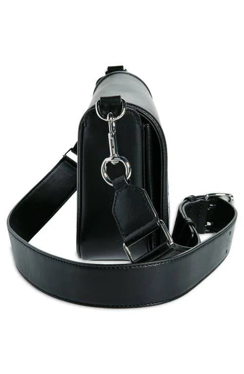 Marc Jacobs Black Insignia Logo Full Flap Leather Crossbody Bag