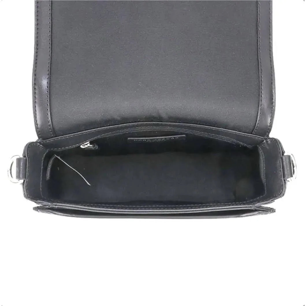 Marc Jacobs Black Insignia Logo Full Flap Leather Crossbody Bag