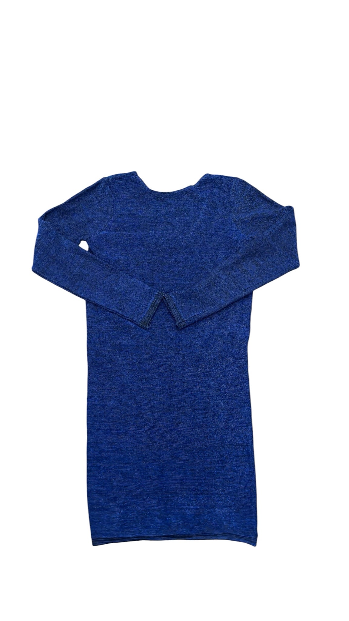 Maje Wmns Navy Blue Scoop Back Paris Griotte Metallic? Knit LS Dress Bleu Azur
