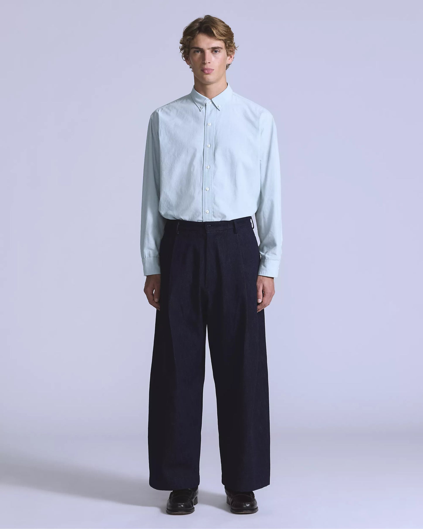 NWT Levis Blue Tab Pleated Mns Sz 38 Trousers Japanese Selvage Denim Ivy Med Wash