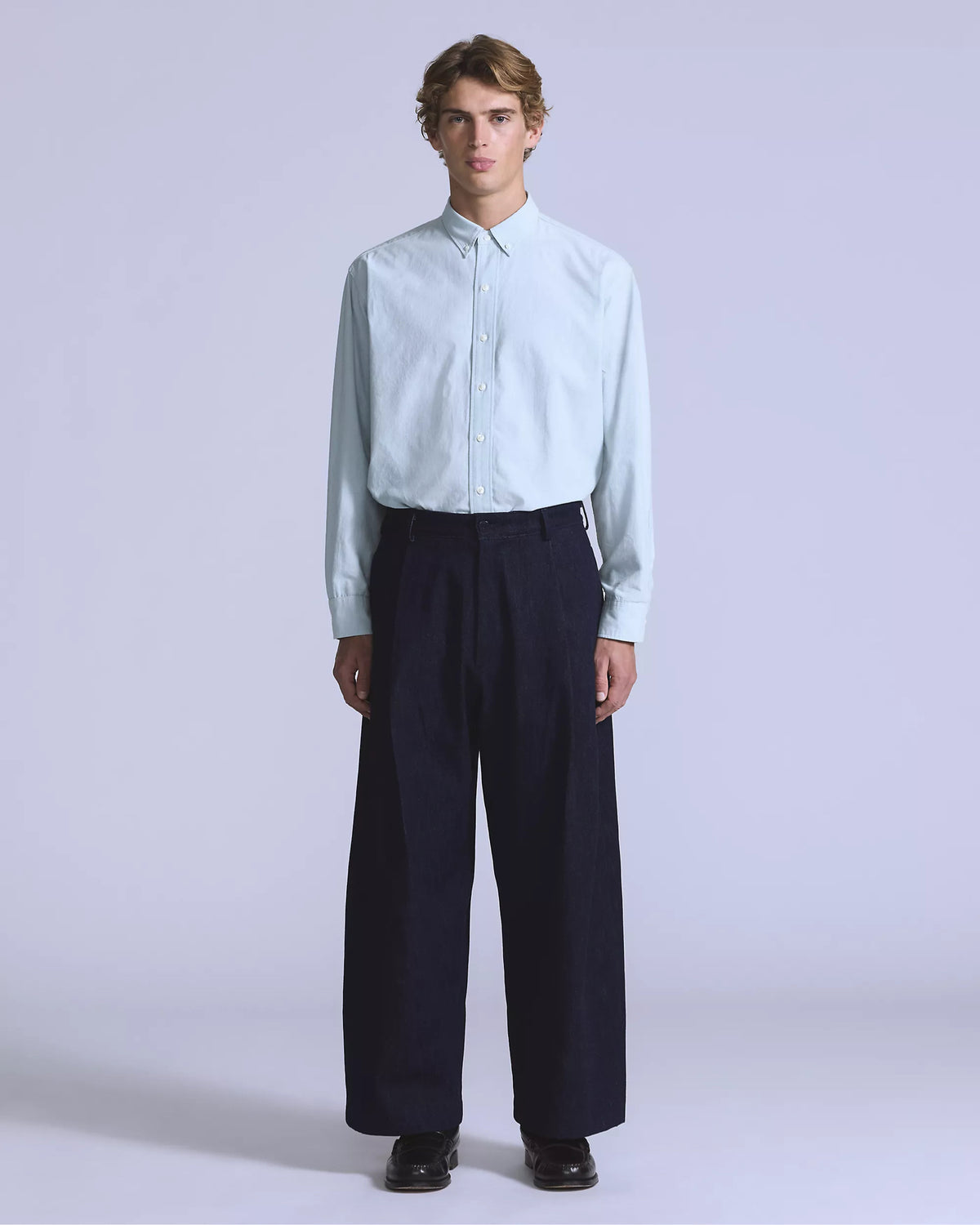 NWT Levis Blue Tab Pleated Mns Sz 38 Trousers Japanese Selvage Denim Ivy Med Wash