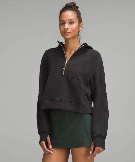 NWT Lululemon Black/Gold Scuba Oversized Half-Zip Hoodie Wmns Sz M/L