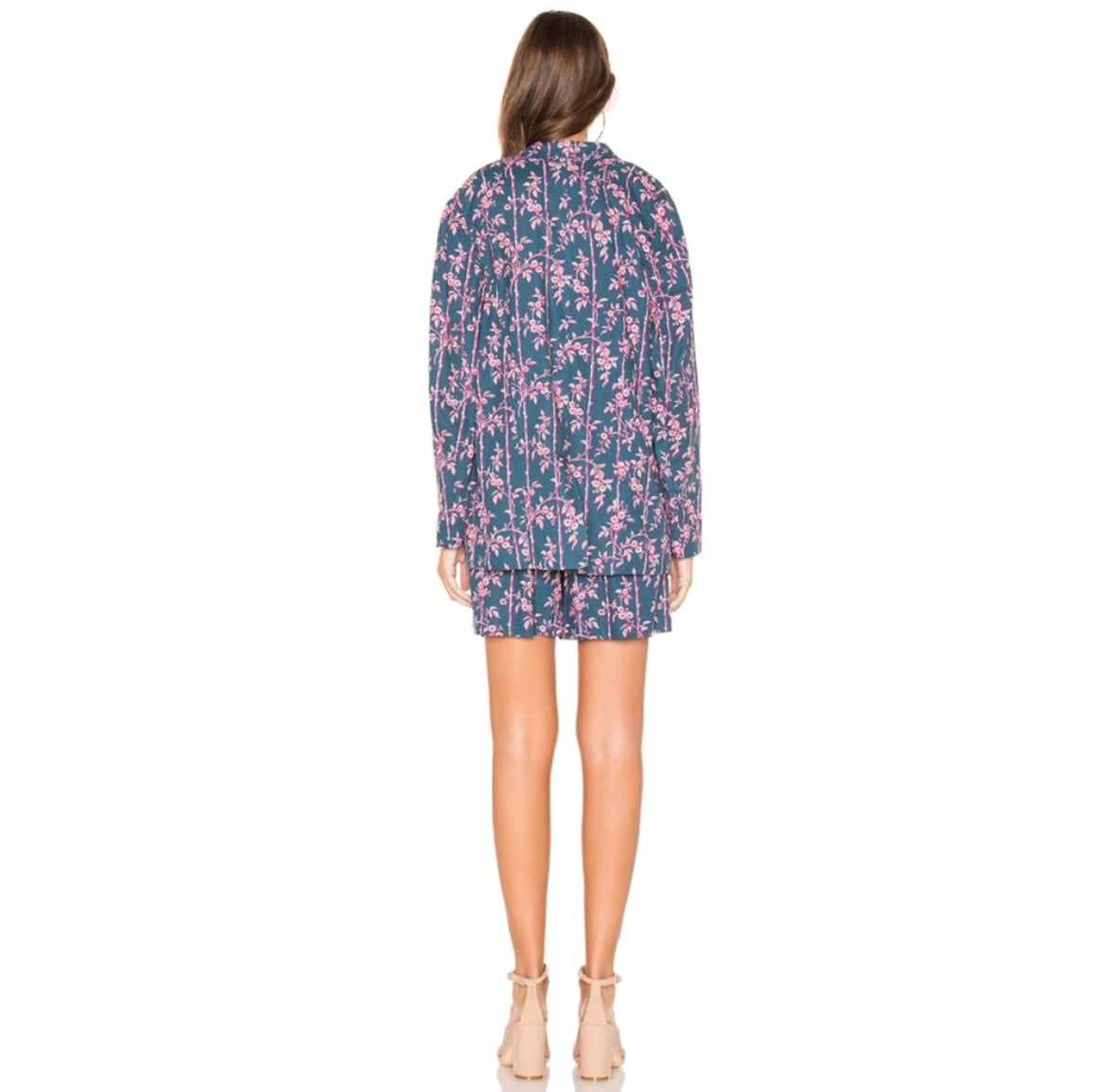 NWT Free People Poolside Three Piece Set Pacific Ocean Blue Pink Sz S