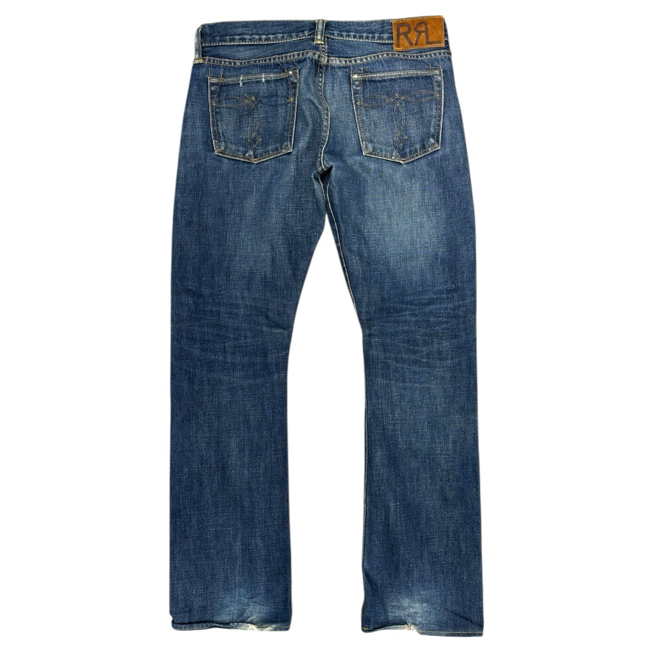 RRL Ralph Lauren Japanese Selvedge Western Slim Fit Navy Blue Jeans Mens Sz 29