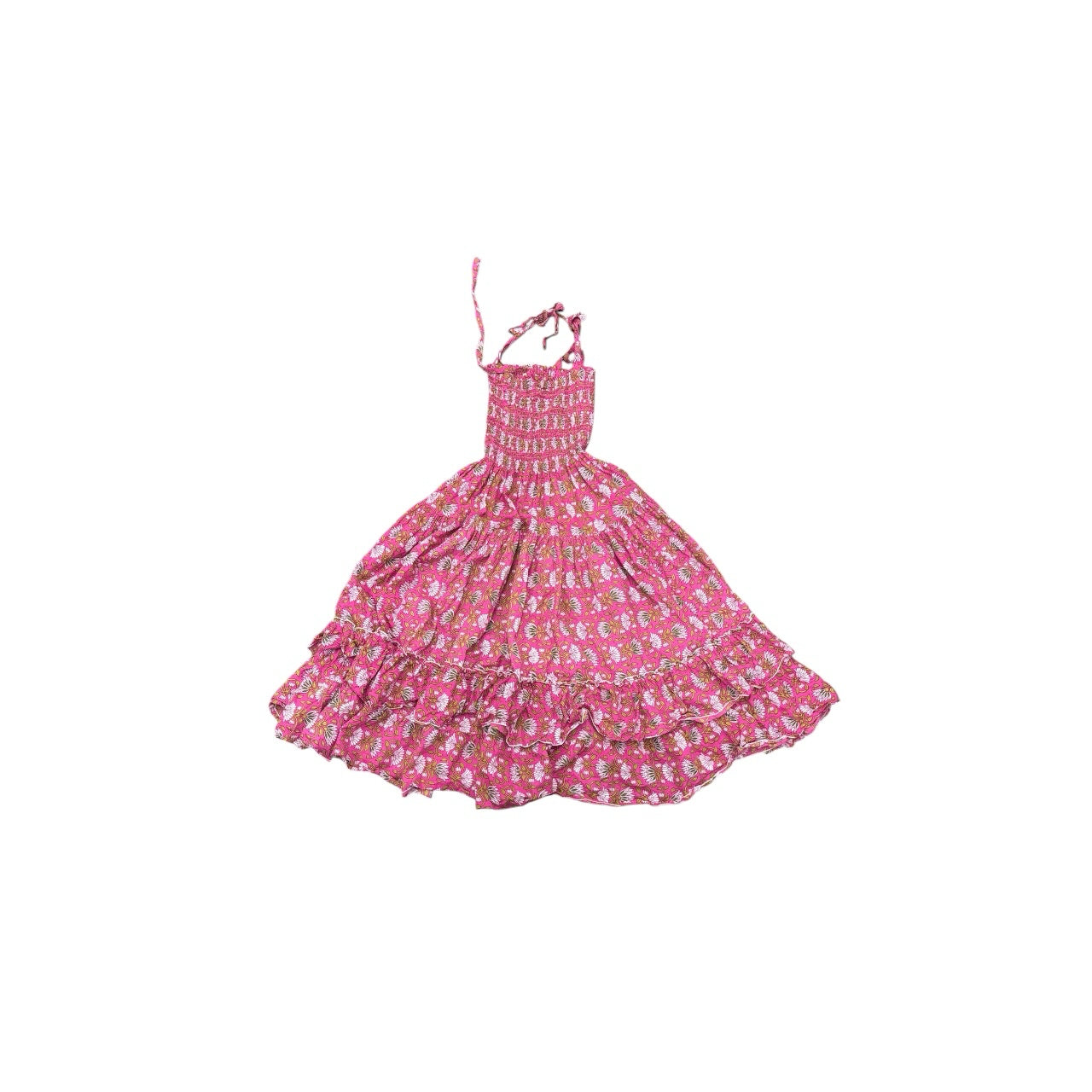 CB Positano Pink Floral Flowy Women Maxi Dress Sz S