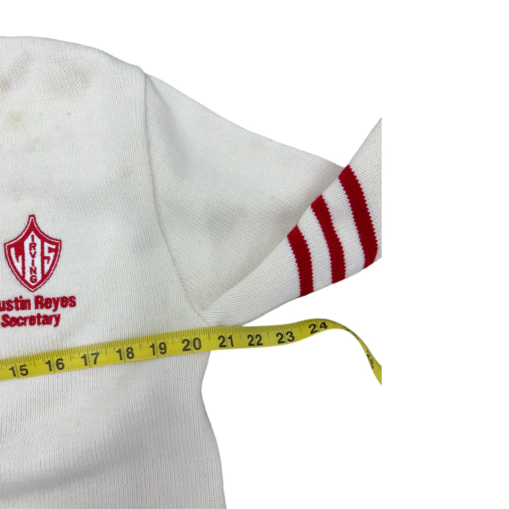 VTG Andrew Rohan White College Varsity Cardigan Sz S