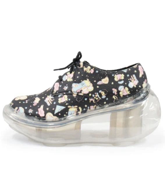 Mikio Sakabe x Janny Fax Moon Sole Classic Print Shoes Black Cartoon Wmns US 7