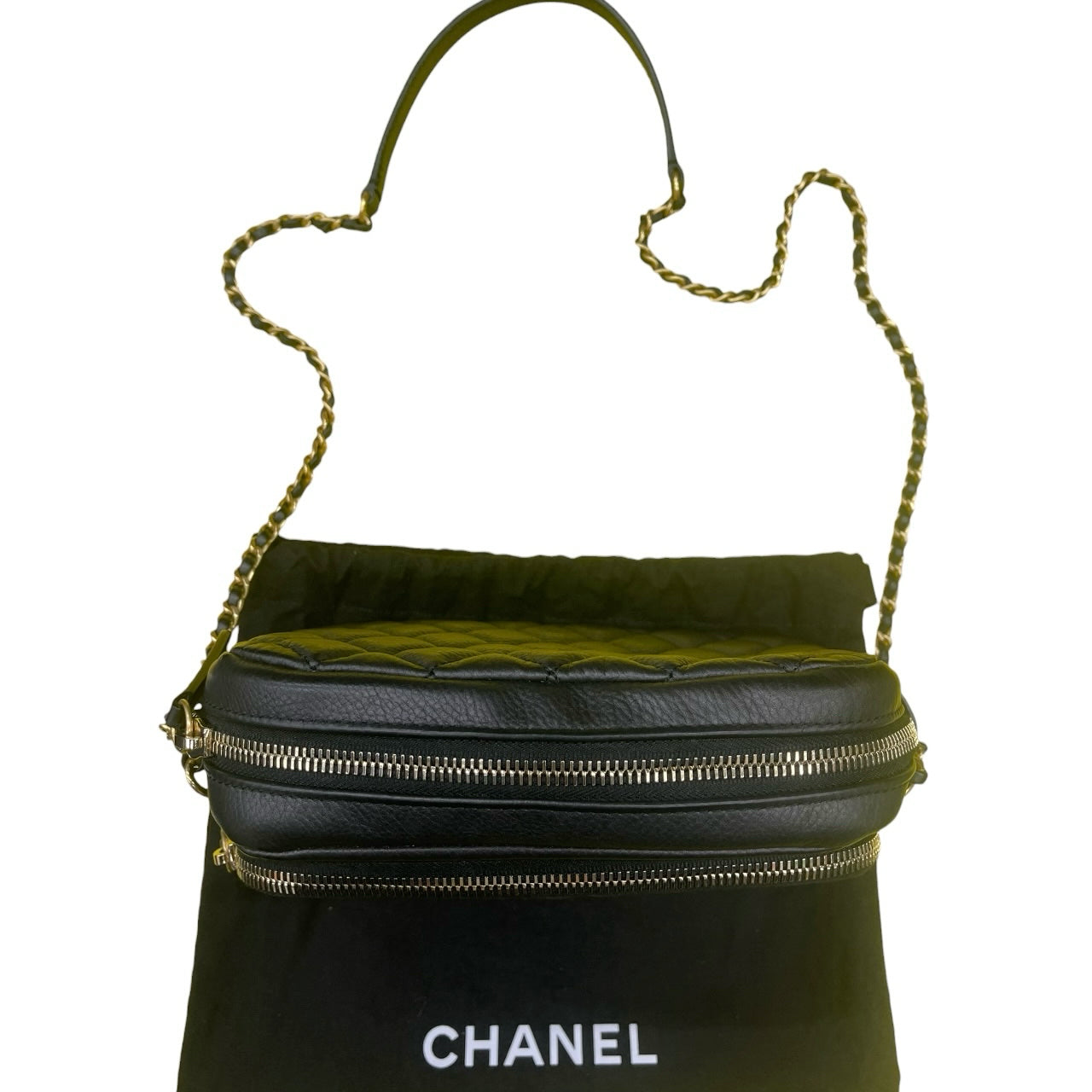 Chanel Black Camera Casee Quilted Leather Calfskin Women Crossbody Handbag