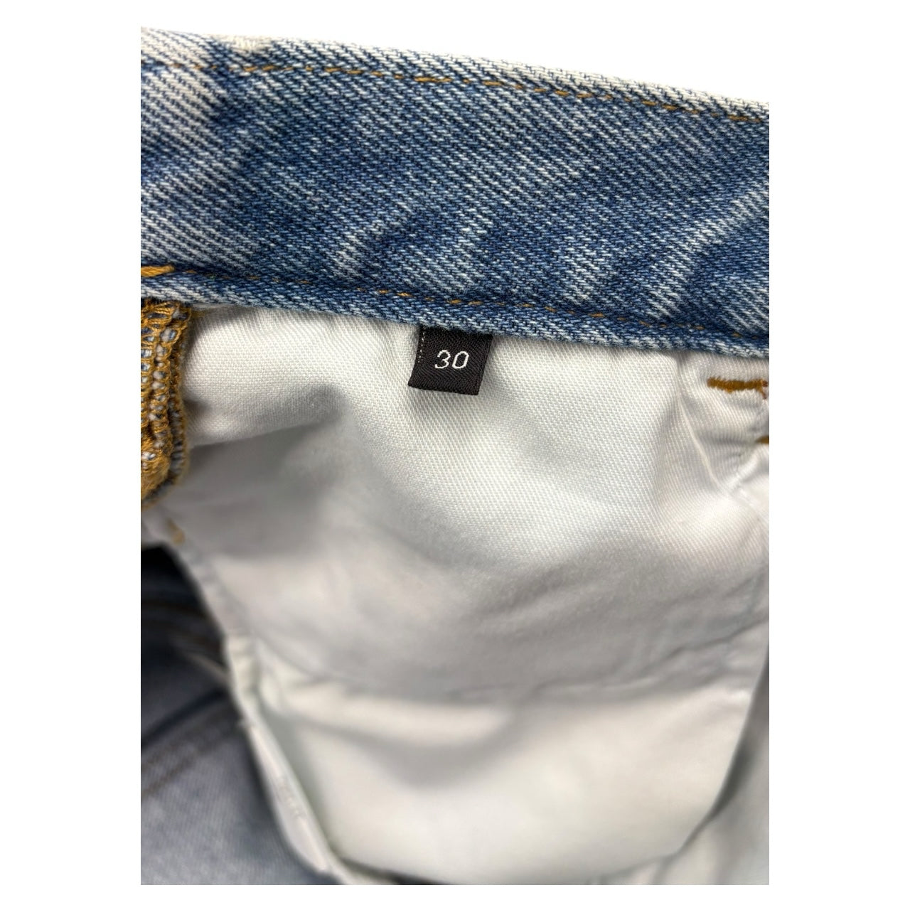 Valentino VLTN Name Grid Print Light Wash Straight Leg Cuffed Jeans Men Sz 30