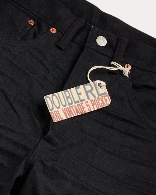 NWT RRL Ralph Lauren Double RRL Vintage 5-Pocket Black Selvedge Jean Mns 33 x 32