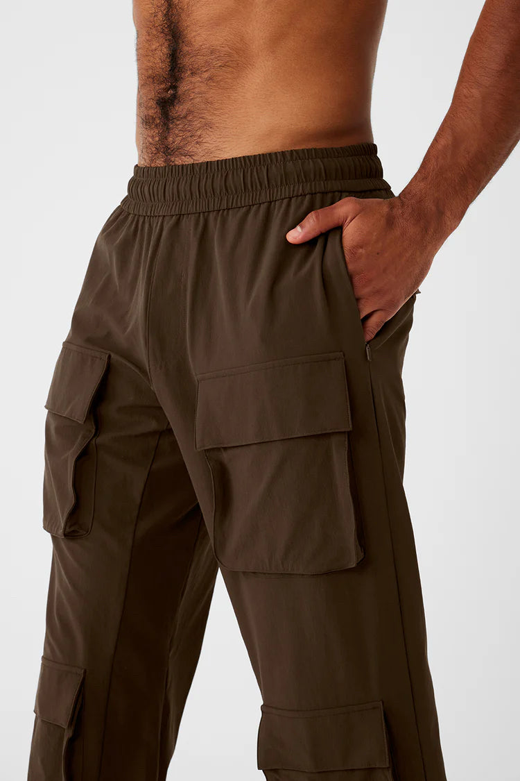 NWT ALO Yoga Cargo Venture Pant sz S Espresso Brown Jogger Running Workout