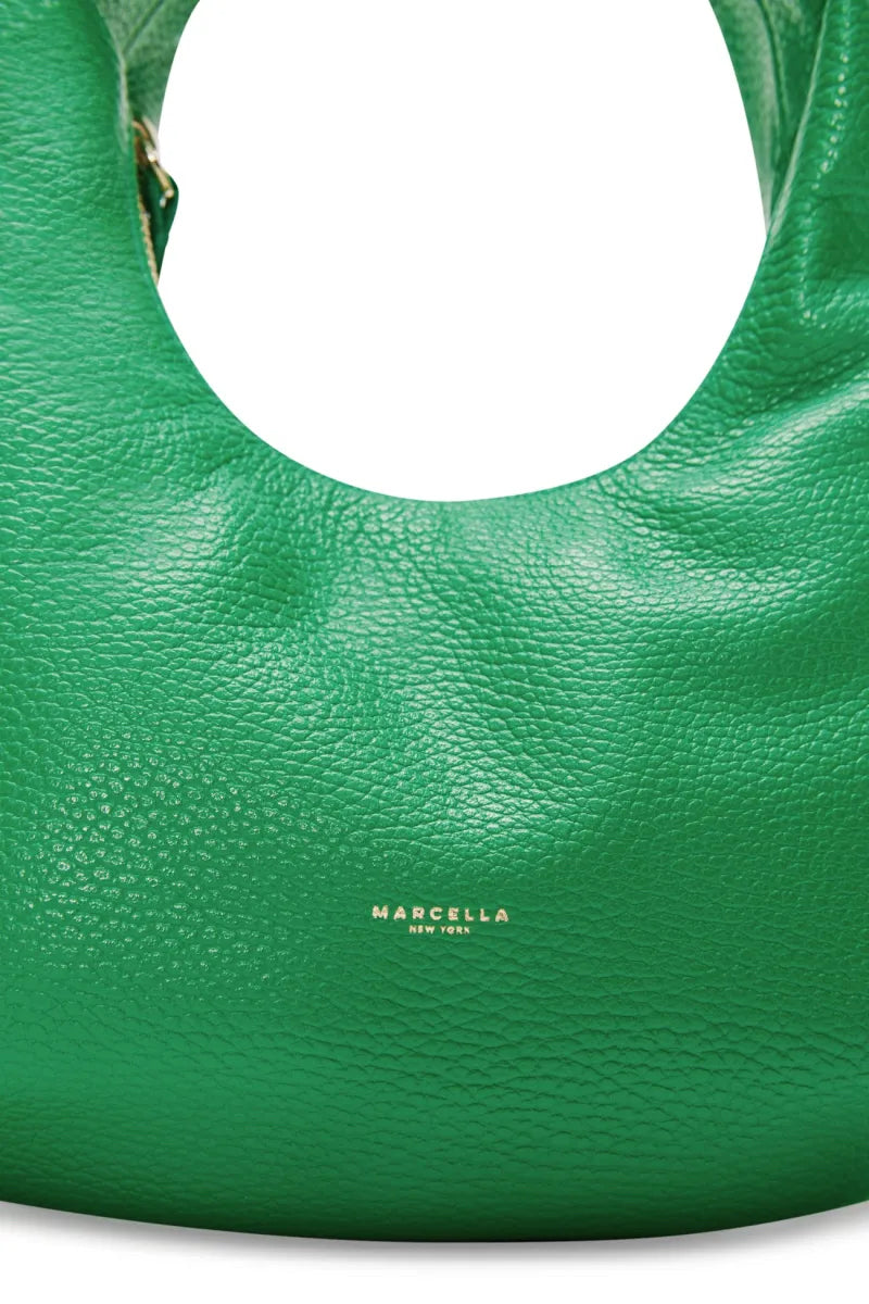 NWT Marcella NYC Grass Green Dylan Top Handle Purse Soft Italian Pebble Leather