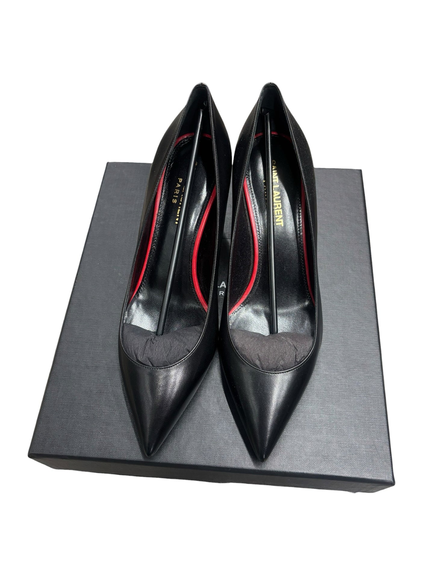 Saint Laurent Black Leather Anja Pumps New with Box sz 7