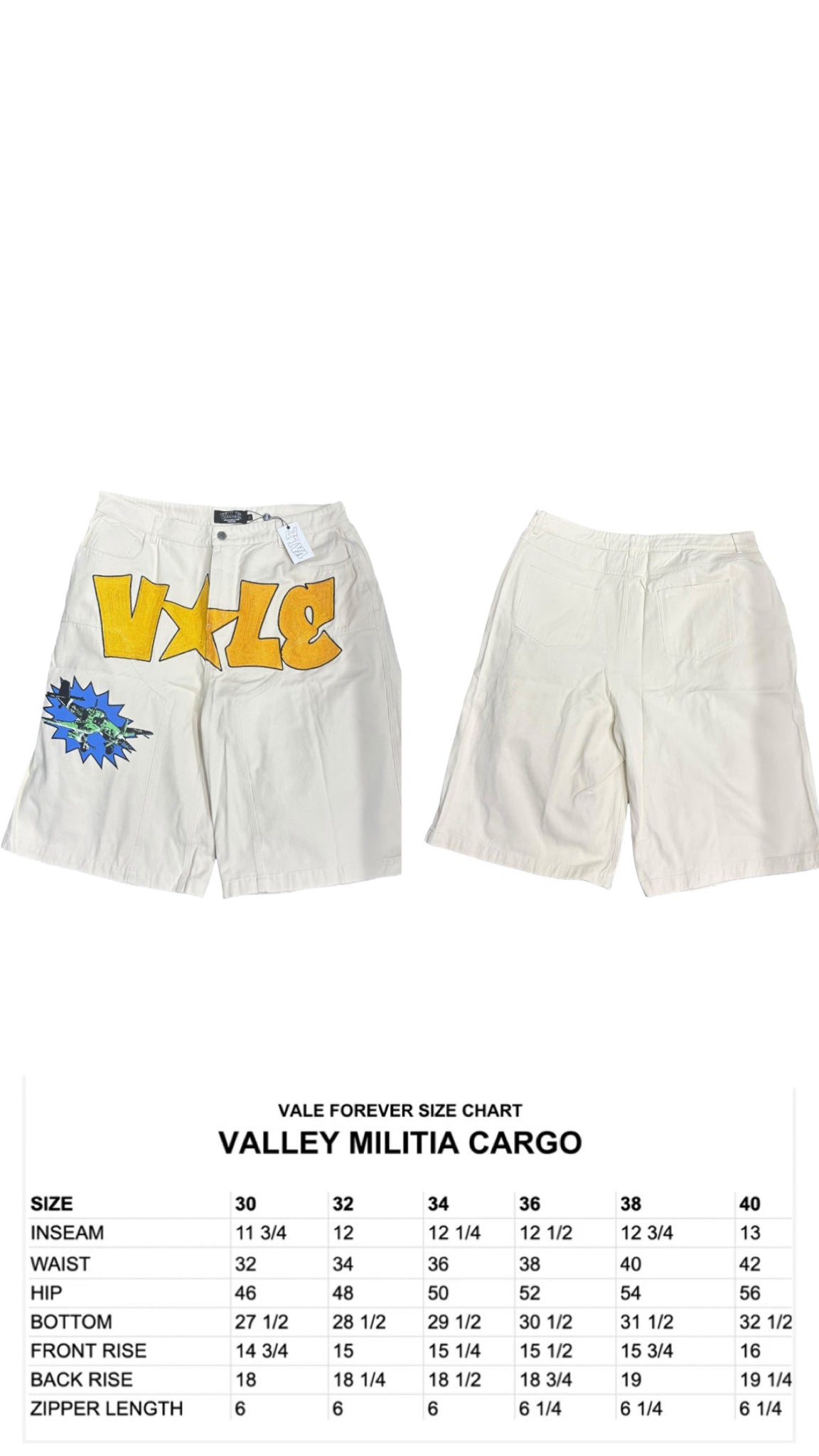 Vale Forever Cream Pilot Men Jorts Sz 38 NWT