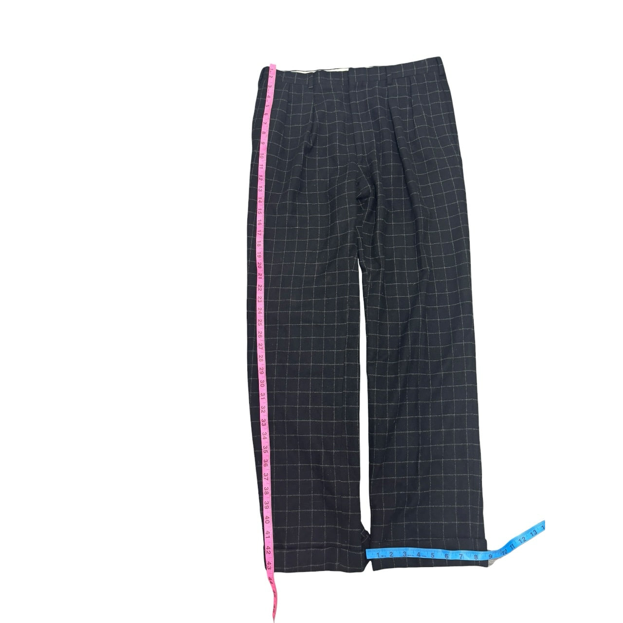 Purpe Label Black Checker 100%  Cashmere Men Pants Sz 34