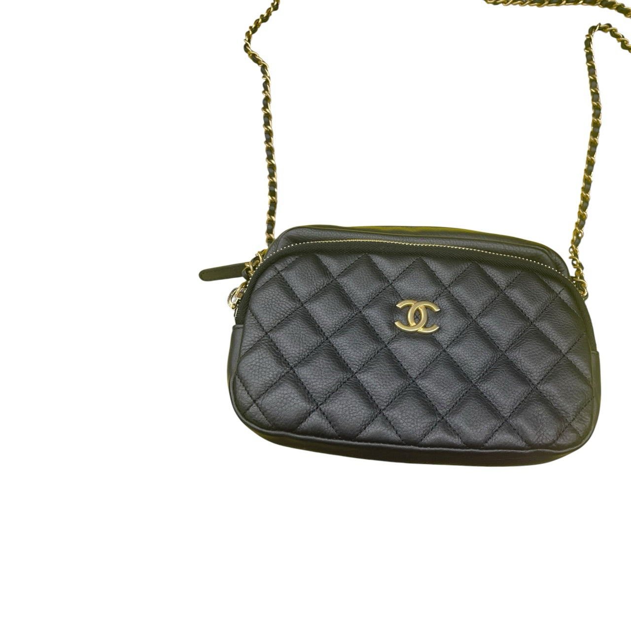 Chanel Black Camera Casee Quilted Leather Calfskin Women Crossbody Handbag