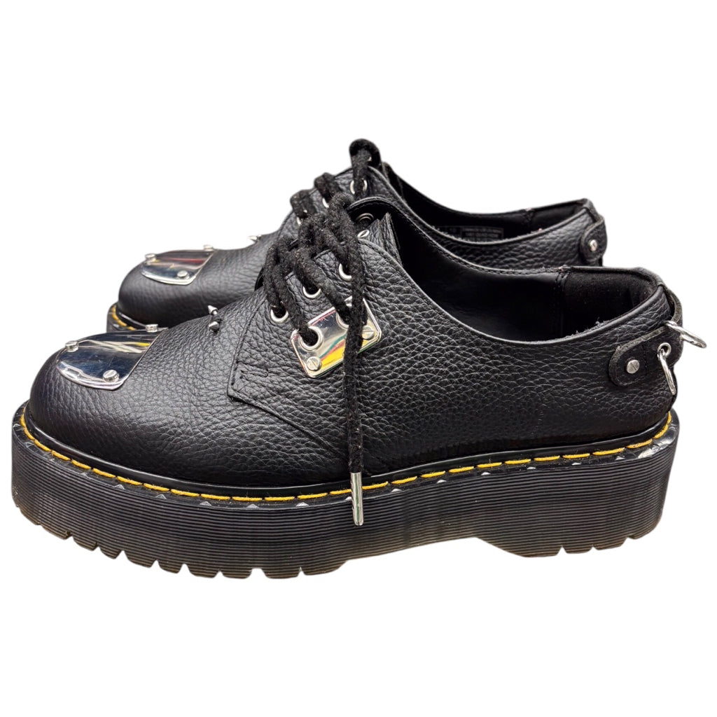 Dr. Martens Mens Black 1461 Piercing Milled Leather Platform Shoes Sz 10