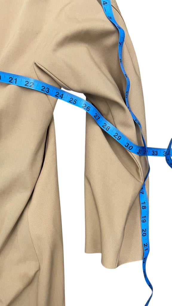 MaxMara Tan Ottico Virgin Wool Trench Women Coat Sz 10