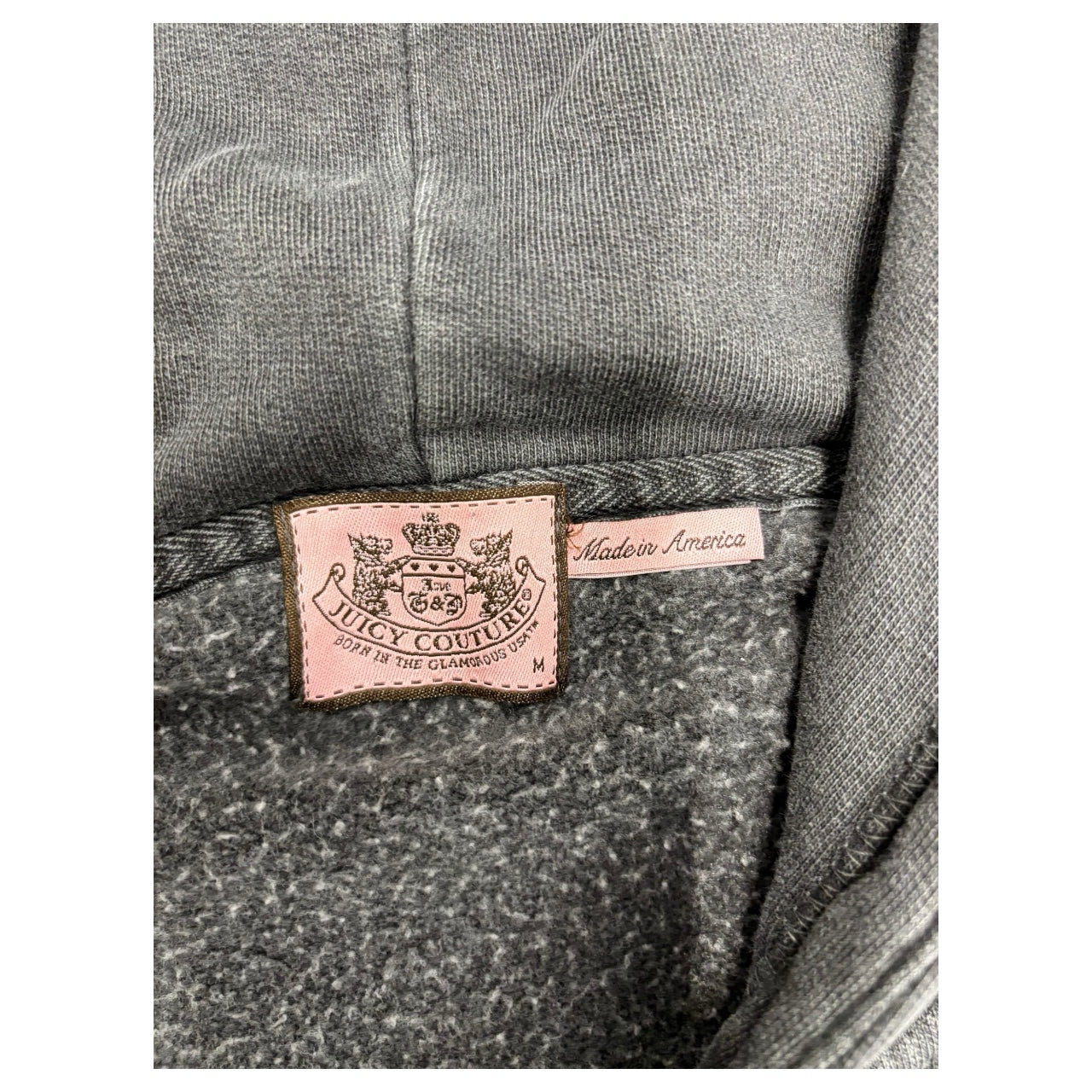 Juicy Couture Velour Black Zip Up Hoodie Sz XL