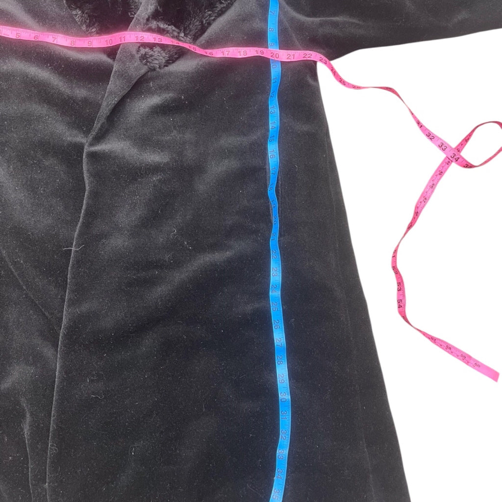 Vtg 1940s Brenner Bros NY Black Wool Coat Fur Hood Rare WWII Museum Quality