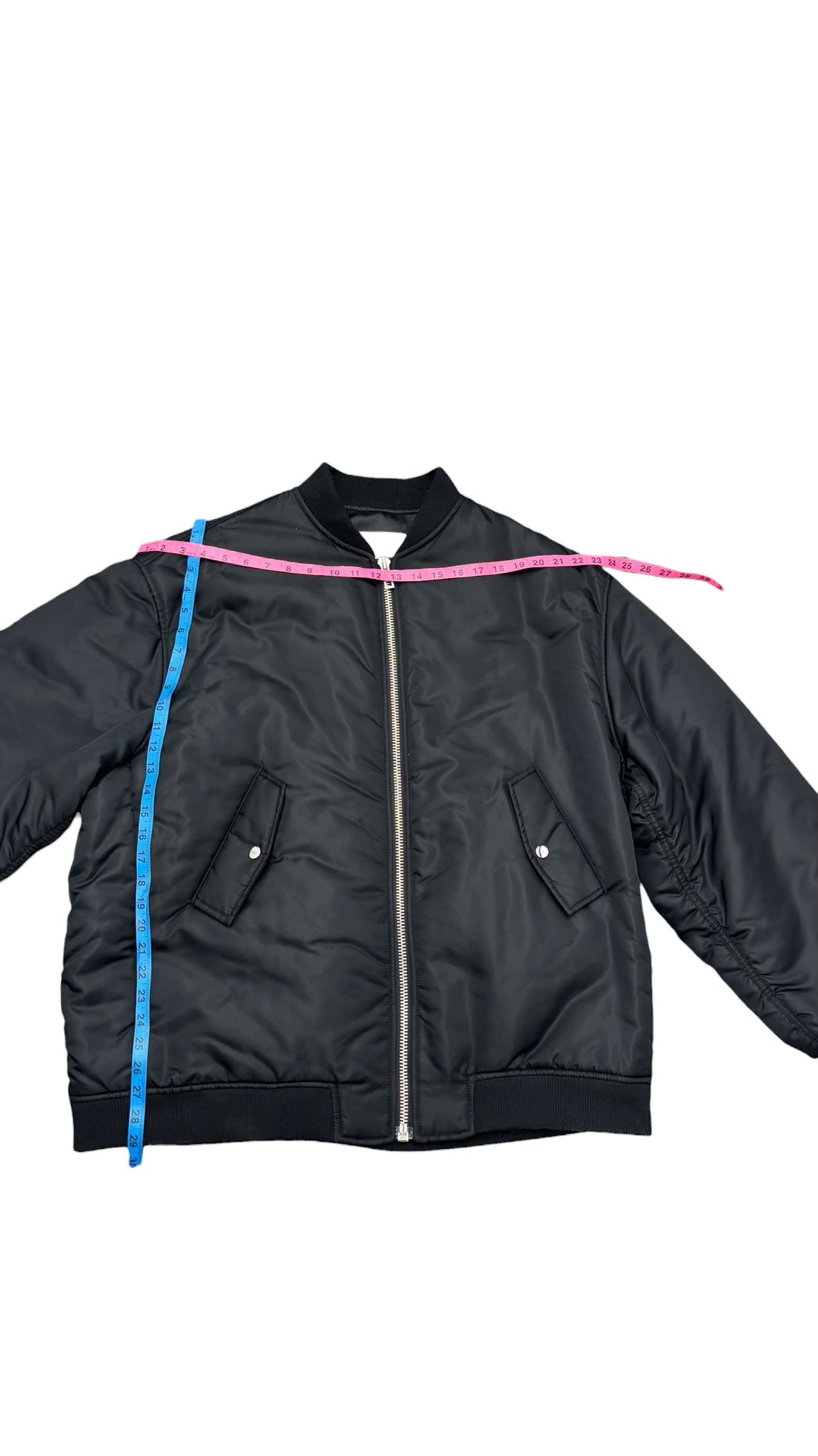 NWOT The Frankie Shop Astra Black Unisex Bomber Zip Up Jacket Sz M/L