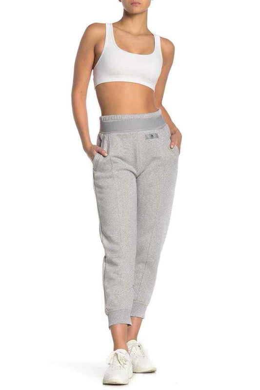 Adidas By Stella McCartney Heather Grey Cropped Spilt Cuff Women Sweatpants Sz S NWT