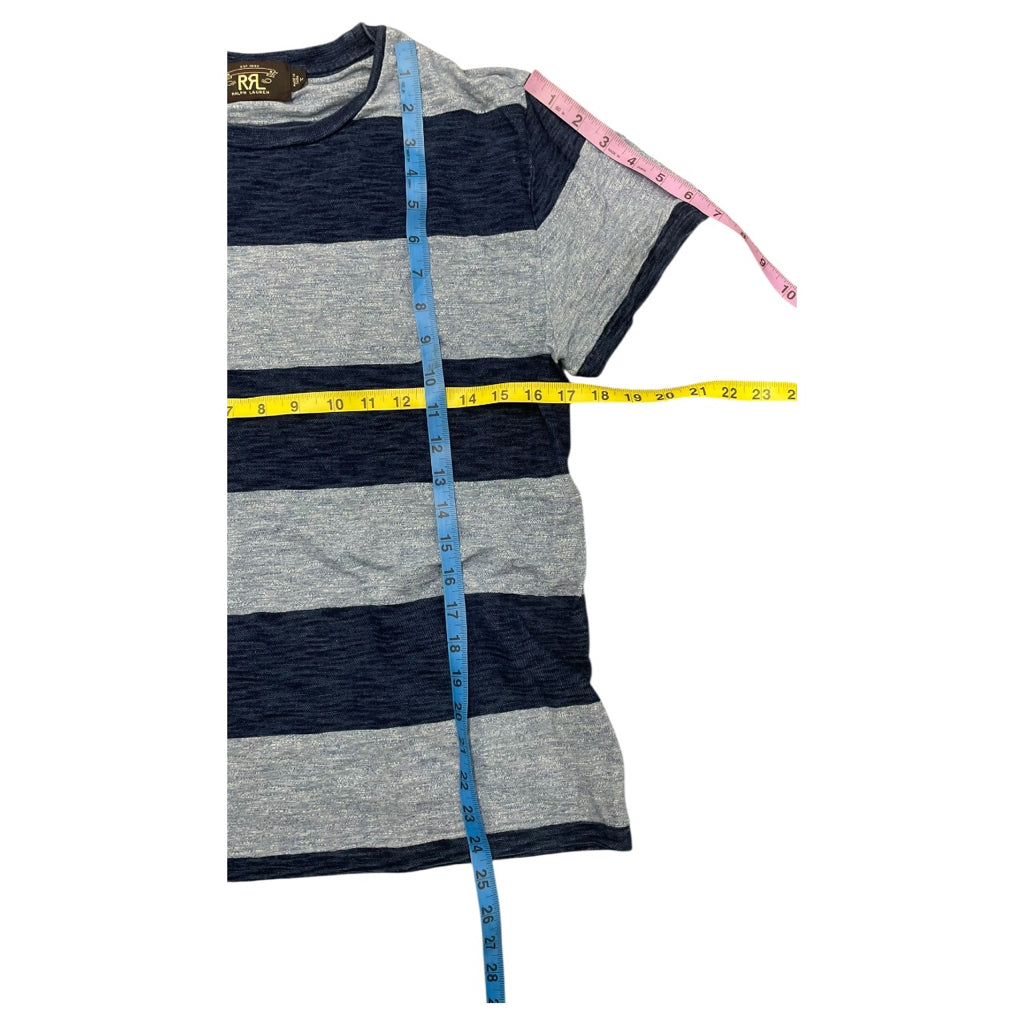 RRL Ralph Lauren Double RL Baby Tee Blue Navy Striped Shirt Mens Sz M
