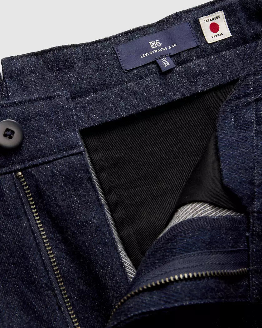 NWT Levis Blue Tab Pleated Mns Sz 38 Trousers Japanese Selvage Denim Ivy Med Wash