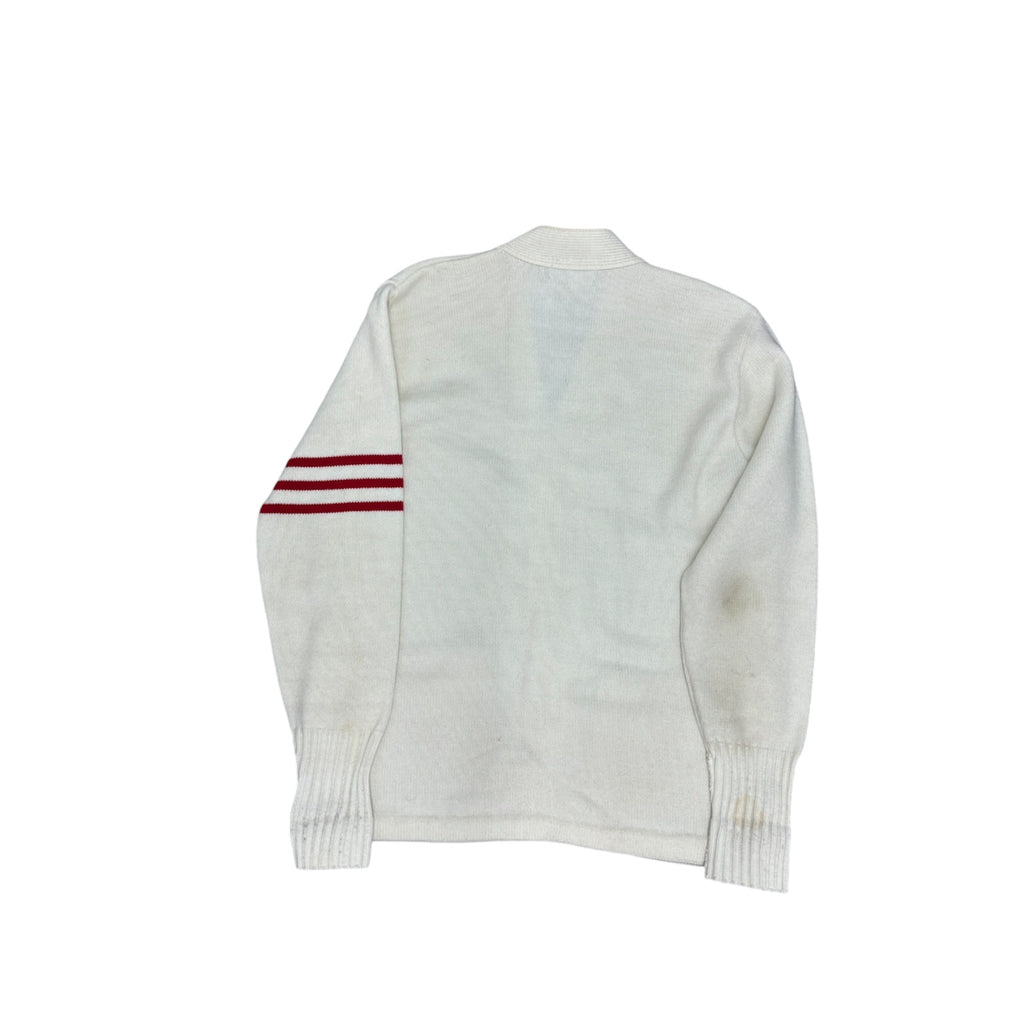 VTG Andrew Rohan White College Varsity Cardigan Sz S