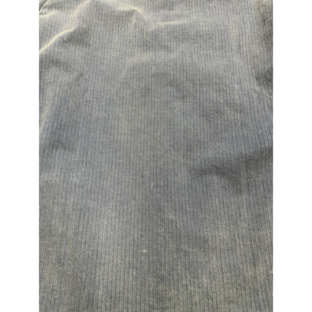 RRL Velvet Denim Pinstripe Fade Wash Blue Button Shirt Sz L