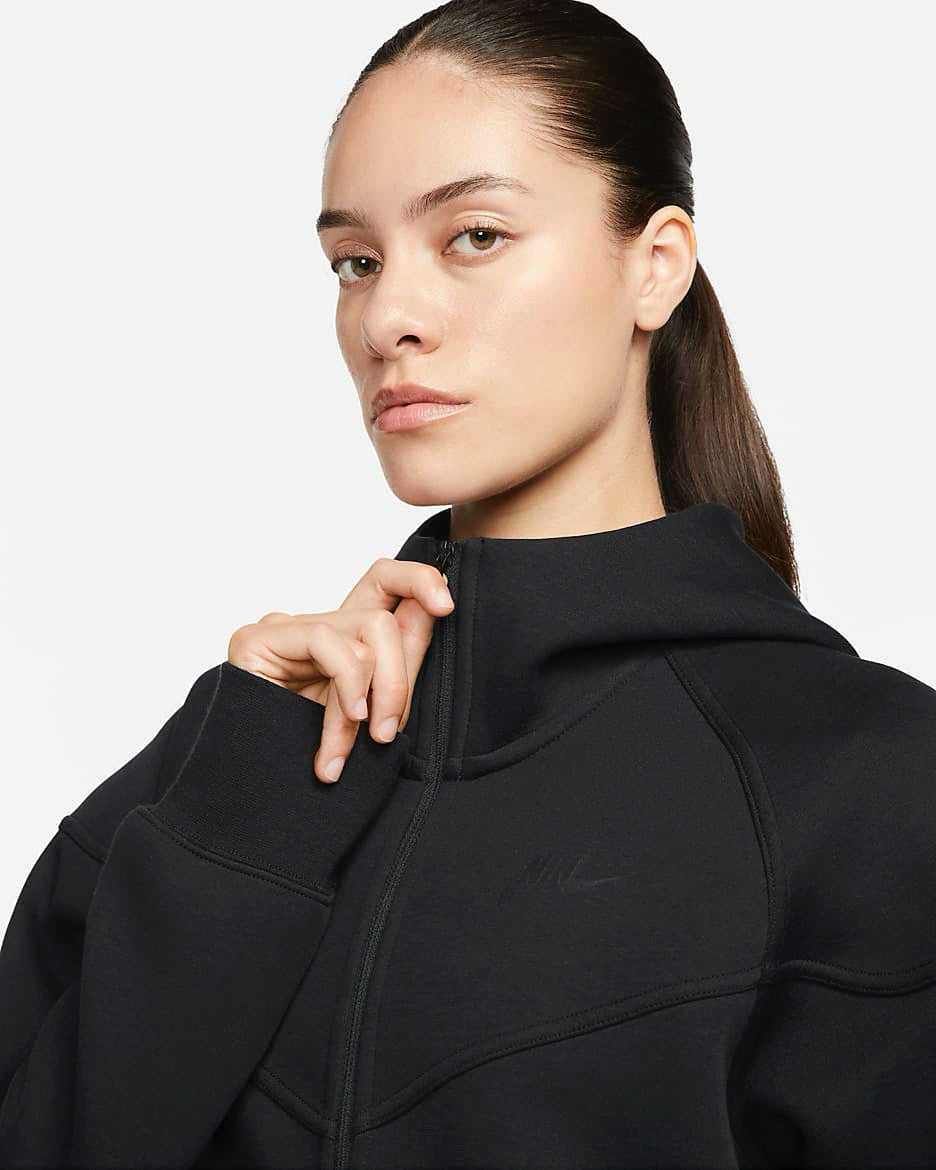 NWT Nike Sportswear Tech Fleece Women’s Full Zip Black Hoodie Sz M