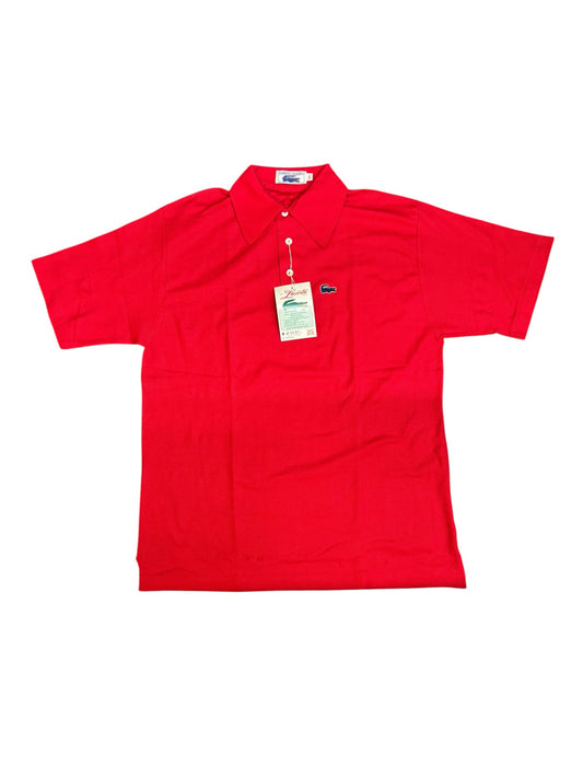 NWT 70s Vintage Izod Chemise Lacoste Red Embroidery Logo Polo Men Sz XL