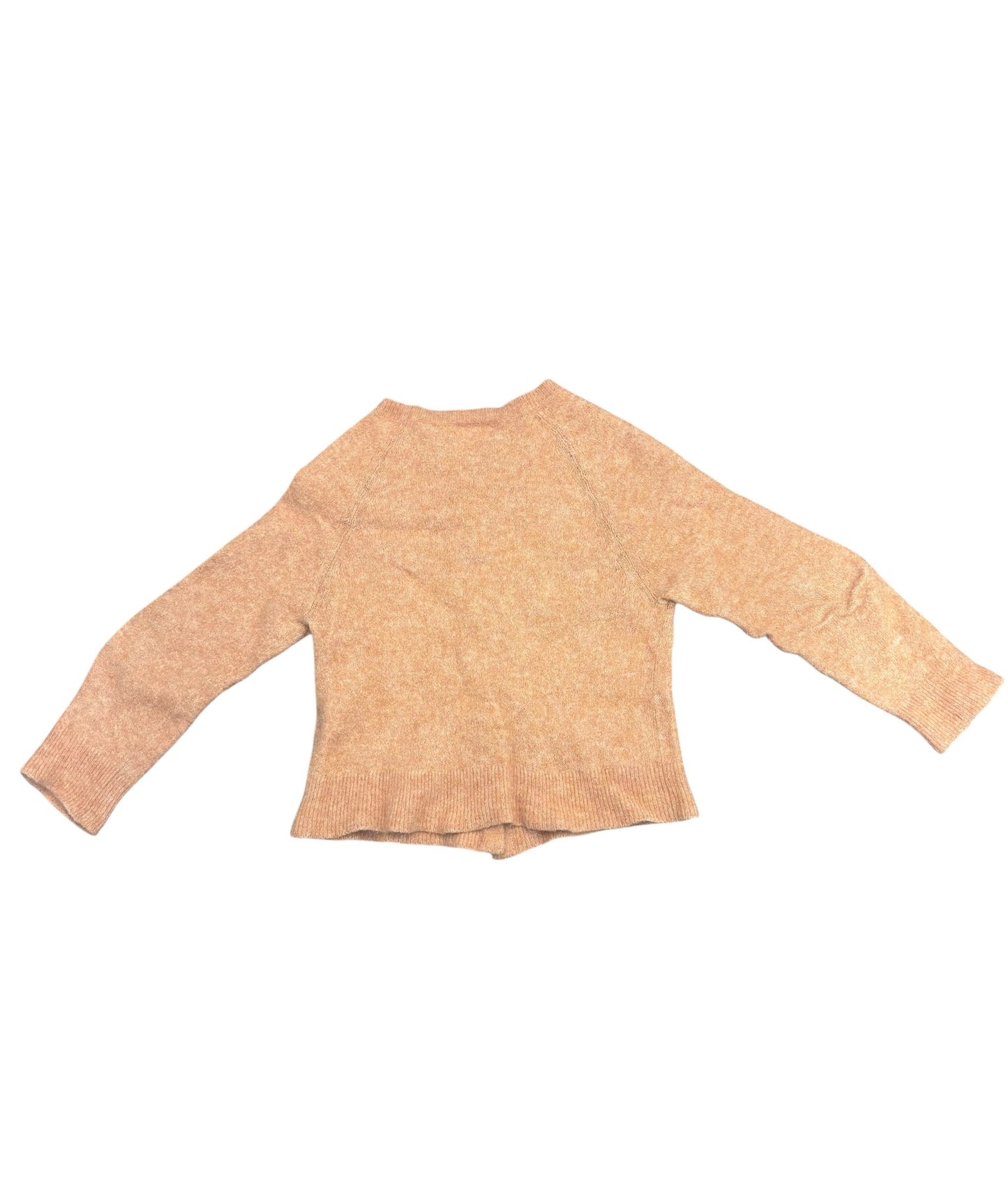 Doen Petra Cardigan Coral Alpaca Merino Wool Blend Crew Neck Shell Buttons Sz L
